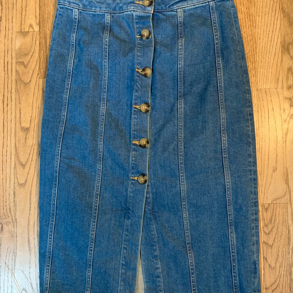 Anthropologie denim pencil skirt
